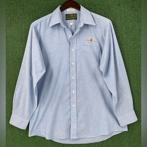 Vintage 1996 Atlanta Olympics Embroidered Blue Button Down Shirt Men’s Size XL